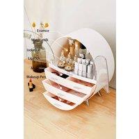 40CM High Round Transparent Cosmetic Display Box in Pink