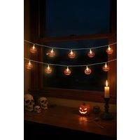 Living and Home 3m Halloween Warm White LED String Lights with 20 Flat Smiling Pumpkin, Requires Batteries in Orange