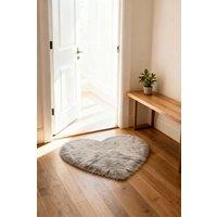 Living and Home 40x50cm Grey Plush Heart-Shaped Area Rugs Living Room Fluffy Window & Sofa Cushion Mat | Size: 40 cm x 50 cm