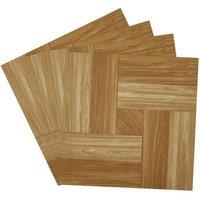 Living and Home 10Pcs Self-adhesive PVC Wood Grain Windmill Parquet Flooring Tiles Set, 0.929m in Brown