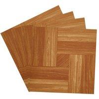 Living and Home 10Pcs Self-adhesive PVC Wood Grain Windmill Parquet Flooring Tiles Set, 0.929m in Copper