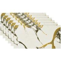 Living and Home 10pcs Beige Gold Vein Marble Effect Self-Adhesive Wall Stickers, 30 x 60cm in Light Beige | Size: 30 x 60 cm