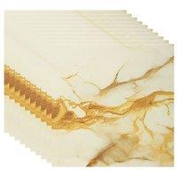 Living and Home 10pcs Gold Marble Effect Self-Adhesive Wall Stickers, 40 x 40cm | Size: 40 x 40 cm