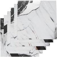 Living and Home 10pcs Grey, White & Black Crackle Marble Effect Self-Adhesive Wall Stickers, 40 x 40cm | Size: 40 x 40 cm