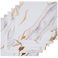 Living and Home 10pcs White Marbled Self-Adhesive Wall Stickers with Gold Veins, 40 x 40cm | Size: 40 x 40 cm