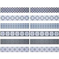 Living and Home 12pcs Geometric Self-Adhesive PVC Stair Riser Stickers, 18 x 100cm | Size: 18 x 100 cm