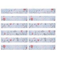 Living and Home 12pcs Hand-Painted Floral & Polka Dot Self-Adhesive PVC Stair Riser Stickers, 18 x 100cm | Size: 18 x 100 cm