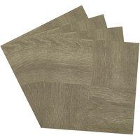 Living and Home 10Pcs Wood Grain Self-adhesive PVC Parquet Flooring Tiles Set, 0.929m in Khaki