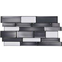 Living and Home 20Pcs Peel and Stick Marble Effect Mosaic Wall Sticker Splashback Tile in Dark Grey
