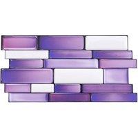 Living and Home 20Pcs Peel and Stick Marble Effect Mosaic Wall Sticker Splashback Tile in Purple
