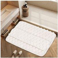 Living and Home Soft Non-Slip Polyester Bath Mat in Beige | Size: 40 x 60 cm