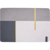 Living and Home Modern Polyester Doormat in Grey | Size: 60 x 90 cm