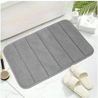 Living and Home Soft Absorbent Bath Mat Rug in Grey | Size: 40 x 60 cm