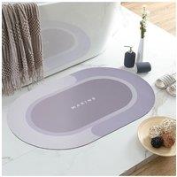 Living and Home Soft Absorbent Diatomaceous Earth Bath Mat Rug in Light Blue | Size: 40 x 60 cm