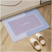 Living and Home Soft Absorbent Diatomaceous Earth Bath Mat Rug in Light Blue | Size: 50 x 80 cm