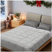 Living and Home Down Alternative Quilted Duvet Insert with Corner Tabs in Light Grey | Size: Single