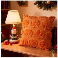 Living and Home Cozy Plush Pumpkin Throw Pillow in Orange | Size: 45 cm x 45 cm