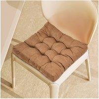 Living and Home Comfort Padded Corduroy Chair Cushion in Light Brown | Size: 55 cm x 55 cm