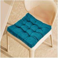 Living and Home Comfort Padded Corduroy Chair Cushion in Blue