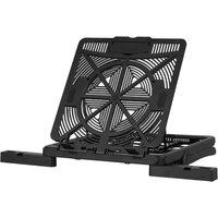 Living and Home Adjustable Laptop Stand with Phone Holder - Ventilated & Ergonomic Riser in Black