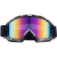 Living and Home Colourful Lens Anti-UV Motorcycle Goggles - Wind & Dust Resistant in Black