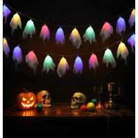 H&O Direct Halloween LED String Lights, 20 Skull Lights for Indoor Outdoor in White