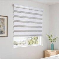 Living and Home Day & Night Zebra Roller Blinds Dual Layer Light Filtering & Privacy Window Shades in White | Size: 90 cm width x 150 cm drop