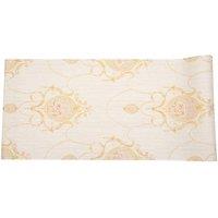 Living and Home Circular Floral Medallion Classic Luxury 3D Embossed Wallpaper in Light Beige