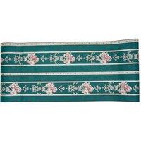 Living and Home Horizontal Stripes Wallpaper with Clustered Flowers & Vine Decor in Dark Green