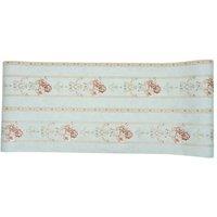 Living and Home Horizontal Stripes Wallpaper with Clustered Flowers & Vine Decor in Light Green