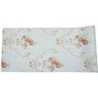 Living and Home European Style Clustered Blooms Wallpaper with Curly Grass Pattern in Light Blue