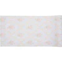 Living and Home Curly Vine & Floral Cluster Wallpaper Romantic Repeating Pattern in White