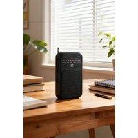 Living and Home Portable AM FM Pointer Radio with Speaker & Headphone Jack in Black