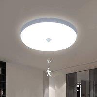 Pheashine White Motion Sensor LED Ceiling Light, 30W 6500K Cool White 24cm Round