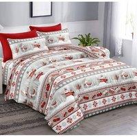 Ezysleep Scandi Snowman Christmas Duvet Set in Grey | Size: King