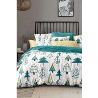 Ezysleep Christmas Tree Printed Duvet Set in Green | Size: Single