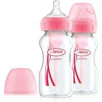 Dr Browns Options+ 270ml Bottles 2 Pack Pink in Baby Pink