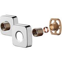Nes Home Easy Fast Fit Fixing kit for Exposed Thermostatic Shower Mixer Bar Valves Brass in Silver