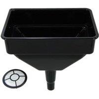 Pegdev Heavy Duty Funnel for Garages, Tractors, & More Durable Plastic Filter in Black