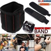 Xample Magnetic Tool Wristband Adjustable for Holding Screws Bolts in Black