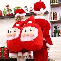 Leaper Gold Velvet Santa Claus Ornament Backpack in Red