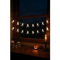 Living and Home 3m Halloween Warm White Ghost LED String Lights with 20 Fun Cartoon Faces, Battery Operated