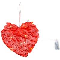 Living and Home LED Light Red Feather Creative Hanging Ornament