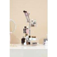 Living and Home 4 Tier Cosmetic Storage Makeup Display Stand Bathroom Bedroom Dormitory in Clear