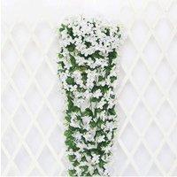 Living and Home Hanging Artifical Flowers Vine Home Decoration in White