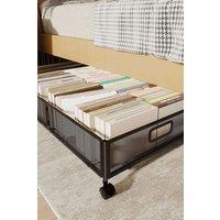 Living and Home Metal Underbed Wheeled Storage Container Organizer in Black