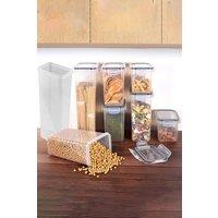 Living and Home 8/7Pcs Set Airtight Food Storage Containers Cereal Grain Organiser Box with Lids in Clear | Size: 8 Pack