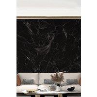 Living and Home 3M x 60Cm Marble Effect Wallpaper Roll Self Adhesive Contact Paper in Black | Size: 3M x 60 cm