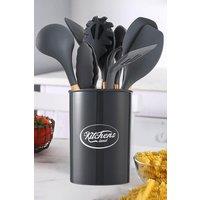 Living and Home 11 Pcs Silicone Kitchen Utensil Set Nonstick Cookware Kitchenware Set in Dark Grey