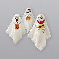 Garden Greatness Pack of 3 Hanging Ghost Halloween Decorations in White | Size: 1 Pack
